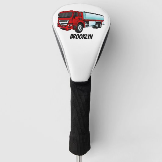 タンクローリー燃料輸送漫画イラストレーション ゴルフヘッドカバー (正面)