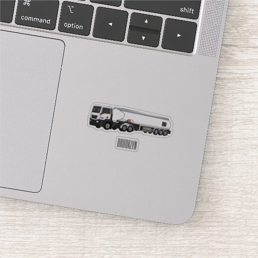 タンクローリー燃料輸送漫画イラストレーション シール (詳細)