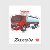 タンクローリー燃料輸送漫画イラストレーション シール (シート)