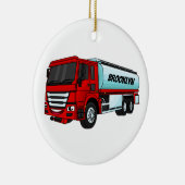 タンクローリー燃料輸送漫画イラストレーション セラミックオーナメント (右)