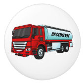 タンクローリー燃料輸送漫画イラストレーション セラミックノブ (正面)