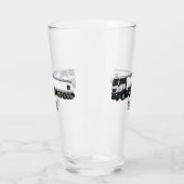 タンクローリー燃料輸送漫画イラストレーション タンブラーグラス (左)