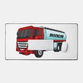 タンクローリー燃料輸送漫画イラストレーション デスクマット (キーボード&マウス)