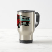 タンクローリー燃料輸送漫画イラストレーション トラベルマグ (正面右)