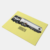 タンクローリー燃料輸送漫画イラストレーション ドアマット (アングル)