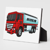 タンクローリー燃料輸送漫画イラストレーション フォトプラーク (側面)