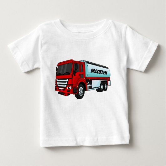 タンクローリー燃料輸送漫画イラストレーション ベビーTシャツ (正面)