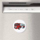 タンクローリー燃料輸送漫画イラストレーション マグネット (インサイチュ (食洗機))