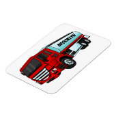 タンクローリー燃料輸送漫画イラストレーション マグネット (左側)