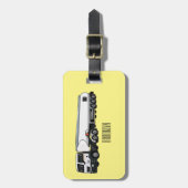 タンクローリー燃料輸送漫画イラストレーション ラゲッジタグ (正面縦)