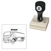 タンクローリー燃料輸送漫画イラストレーション ラバースタンプ (押印)