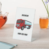 タンクローリー燃料輸送漫画イラストレーション 台座サイン (インサイチュ)