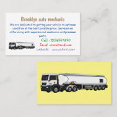 タンクローリー燃料輸送漫画イラストレーション 名刺 (正面/裏面)