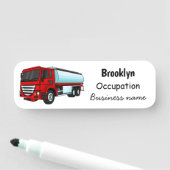 タンクローリー燃料輸送漫画イラストレーション 名札 (インサイチュ)