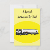 タンクローリー燃料輸送漫画イラストレーション 招待状 (裏面)