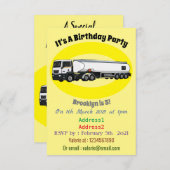 タンクローリー燃料輸送漫画イラストレーション 招待状 (正面/裏面)