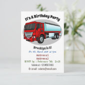 タンクローリー燃料輸送漫画イラストレーション 招待状 (スタンド正面)