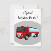 タンクローリー燃料輸送漫画イラストレーション 招待状 (裏面)