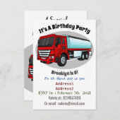 タンクローリー燃料輸送漫画イラストレーション 招待状 (正面/裏面)