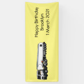 タンクローリー燃料輸送漫画イラストレーション 横断幕 (縦)