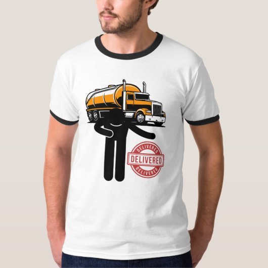 タンクローリー物流スティックフィギュア Tシャツ (正面)