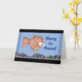 タンク内の逆さつるの魚 – カード (黄色い花)