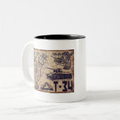 タンク回路図アート ツートーンマグカップ (正面左)