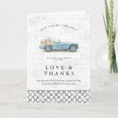 タンク満タン！ヴィンテージカー ベイビーシャワー サンキューカード (正面)