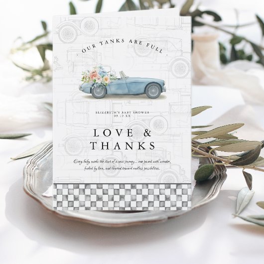 タンク満タン！ヴィンテージカー ベイビーシャワー サンキューカード