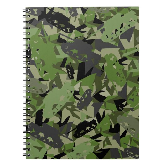 タンク軍隊のカムフラージュのノート ノートブック (正面)