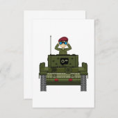 タンクRSVPカードのイギリス陸軍の兵士 出欠カード (正面/裏面)