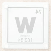 タングステンの元素の記号化学方式 ガラスコースター (裏面)