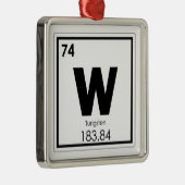 タングステンの元素の記号化学方式 メタルオーナメント (右)