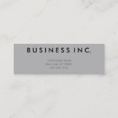 タングステンの金属2の調子の小型カード スキニー名刺 (裏面)