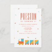 タングラムトレイン バースデー インビテーション (正面/裏面)