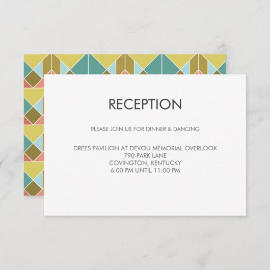 タングラムハートの結婚式受付カード エンクロージャーカード (正面/裏面)