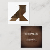 タングラムフクロウ木スタイルモダンデザイン スクエア名刺 (正面/裏面)