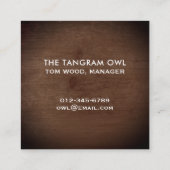 タングラムフクロウ木スタイルモダンデザイン スクエア名刺 (裏面)