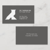 タングラムフクロウ白い幾何学模様(灰色) 名刺 (正面/裏面)