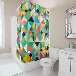 タングラム数々の地域 シャワーカーテン