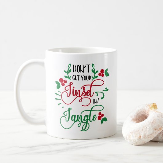 タングルしたクリスマスの飾り コーヒーマグカップ (ドーナツ)