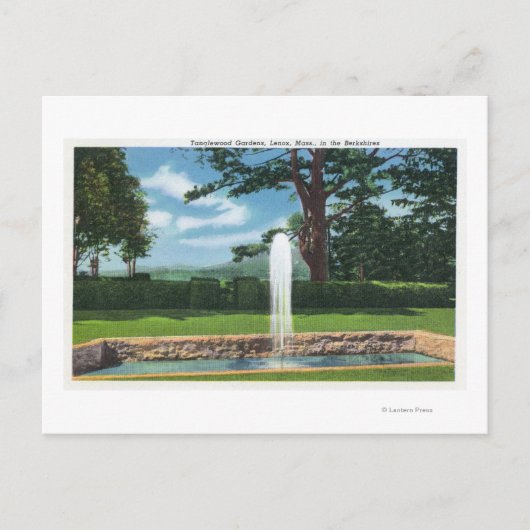 タングルウッドガーデンと噴水の景観 ポストカード (正面)
