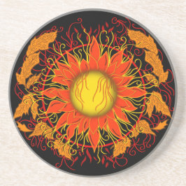 タングルサンサンサンサンシャイン抽象芸術アート コースター