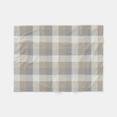 タングレーアイボリーニュートラル素朴プレイド フリースブランケット (正面(横))