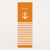 タンゲリンと白ストライプの航海のパーソナライズされた ヨガマット (正面)