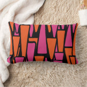 タンゲリンアンド明るい赤紫色抽象デザインピロー ランバークッション (ブランケット)