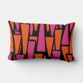 タンゲリンアンド明るい赤紫色抽象デザインピロー ランバークッション (裏面)
