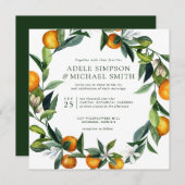 タンゲ鮮やかリン | All in one Botanical 結婚's 招待状 (正面/裏面)