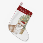タンコルギドッグクリスマスツリー水カラーペット スモールクリスマスストッキング (正面 (吊り時))