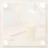 タンコンピュータピーチバラガラスコースター ガラスコースター (裏面)